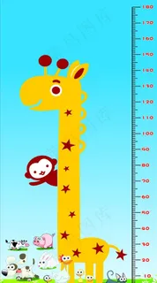 儿童量身高墙贴图片