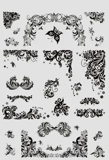 欧式矢量花纹花边装饰花纹图片