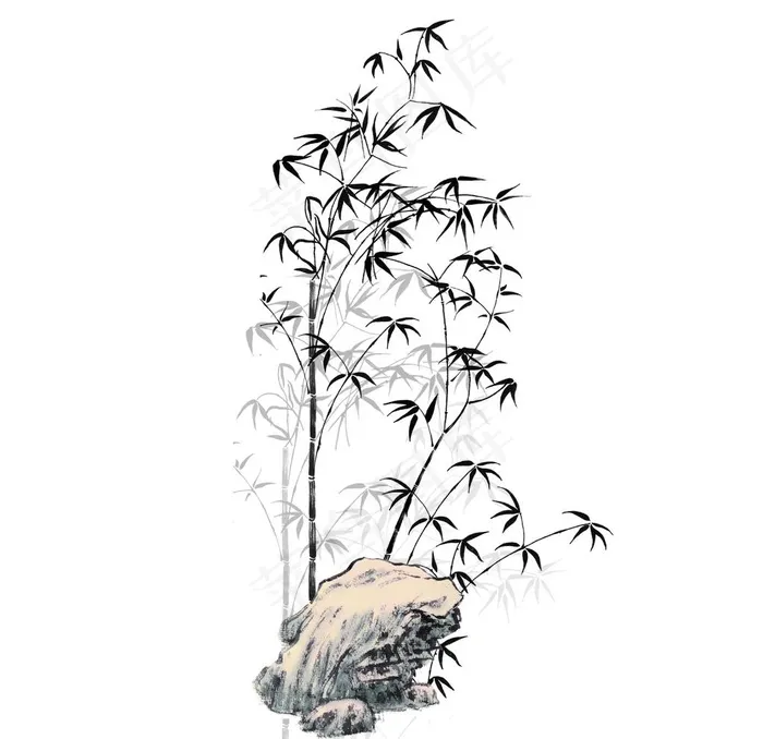 水墨竹子图片(1417x1417)psd模版下载