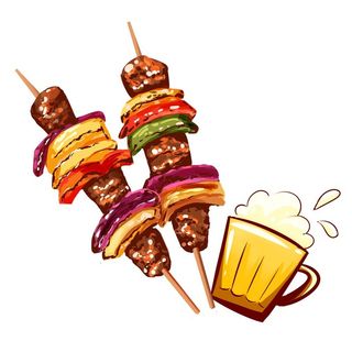 烤肉串插画图片