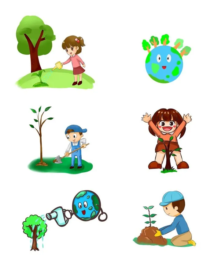 植树节女孩图图片(2000x2500)psd模版下载