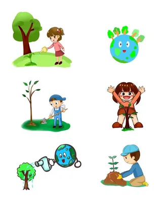 植树节女孩图图片