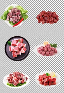 新鲜肉粒肉块图片