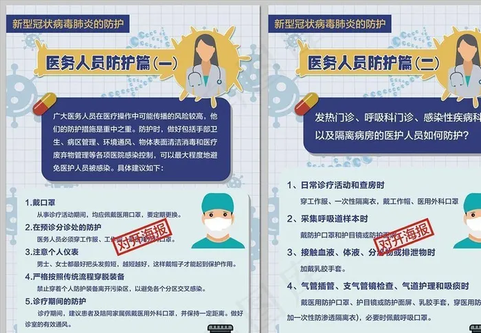 新冠肺炎医务人员防护指南海报图片(0*0像素())cdr矢量模版下载
