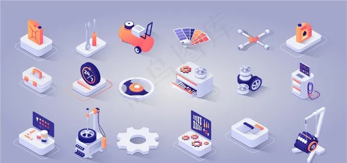 汽修插画图片ai矢量模版下载