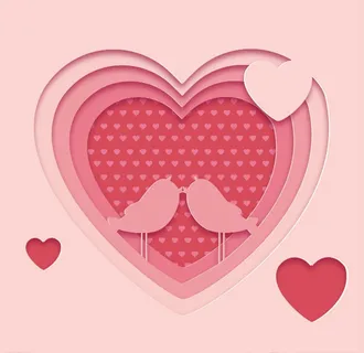 矢量心形鸟儿图片