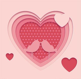 矢量心形鸟儿图片