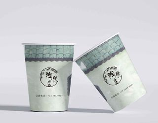 古风纸杯 广告纸杯 纸杯模版图片