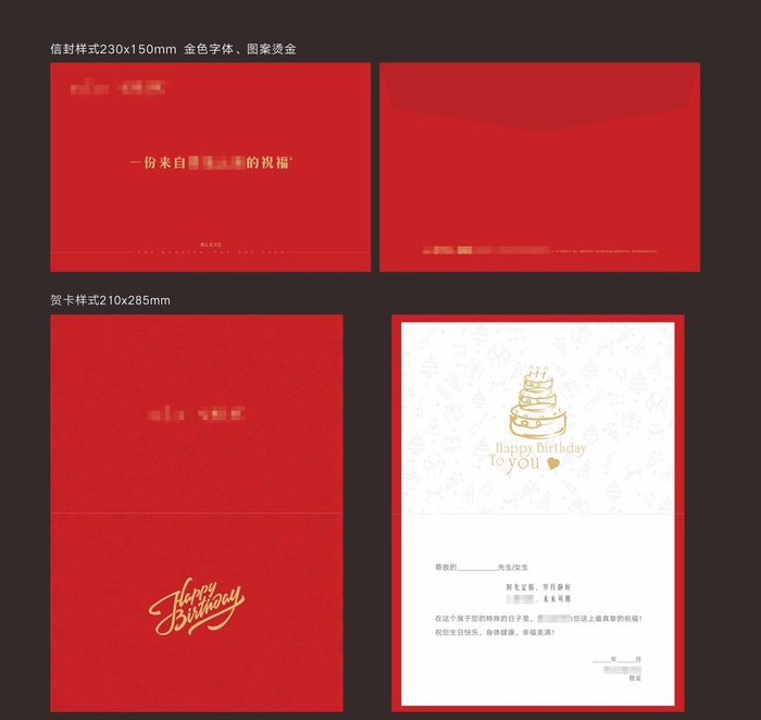 生日贺卡 红色图片cdr矢量模版下载