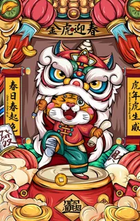 虎年海报插画设计   图片 虎年海报插画设计   图片