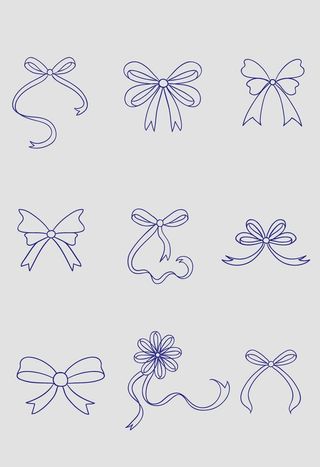 AI矢量线条蝴蝶结图片