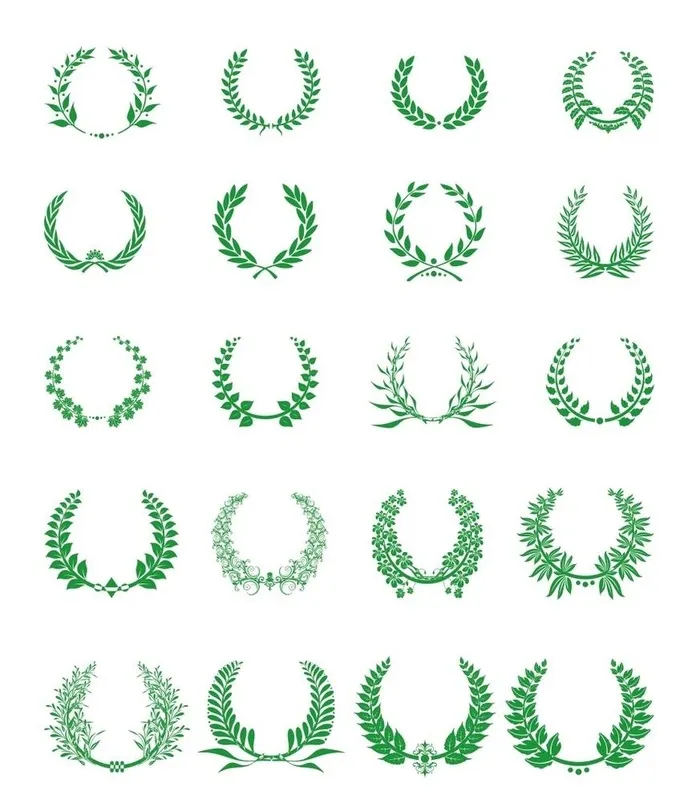 麦穗荣誉花环图片ai矢量模版下载