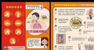 新冠病毒公共场所预防指南对折页图片