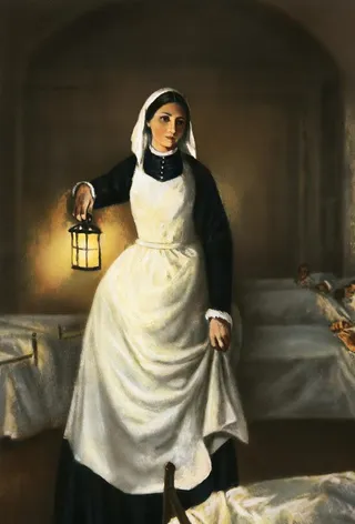 提灯夜巡的南丁格尔 油画像图片