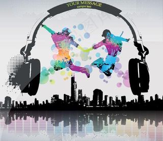 潮流音乐主题矢量素材图片