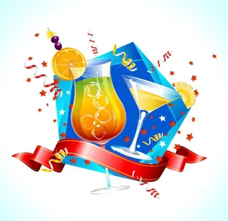 卡通节日饮品背景矢量素材图片