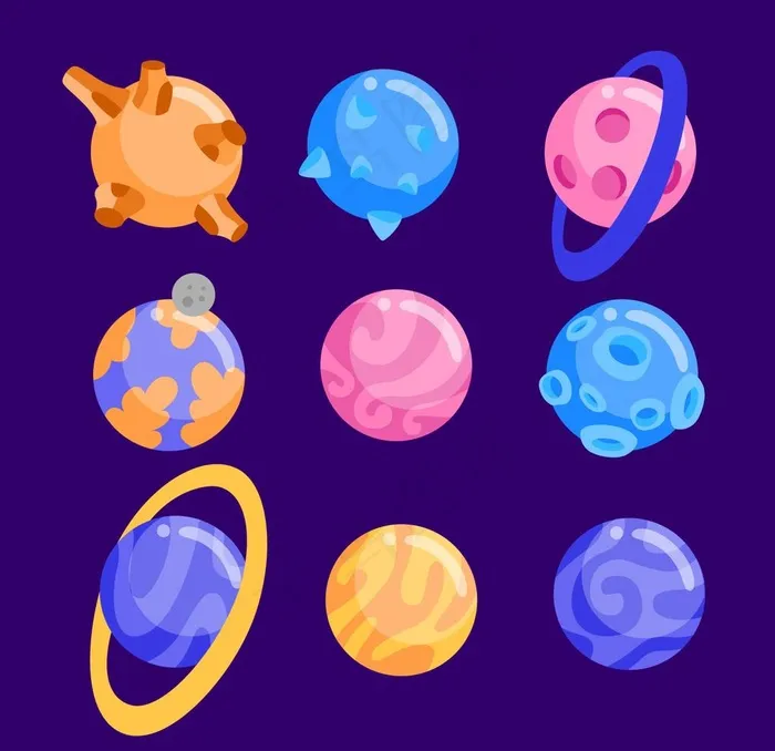 星球背景图片ai矢量模版下载