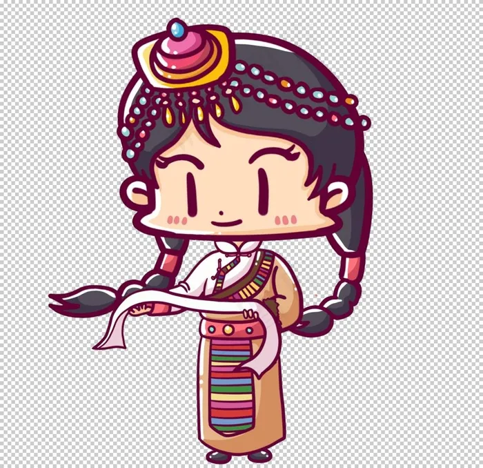 卡通藏族少女图片
