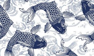 年年有鱼背景墙图片