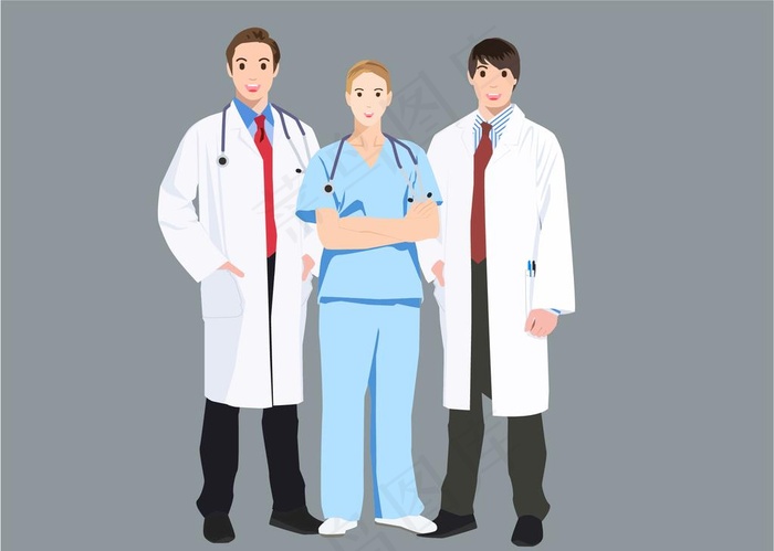 医生人物扁平插画图片