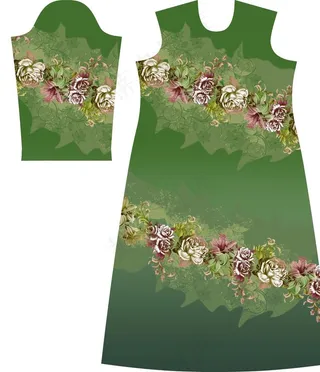 女装裁片 女装定位花 渐变花图片