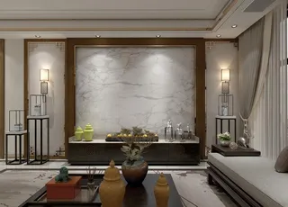 现代新中式效果图 PSD分层室图片