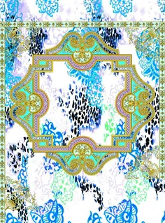 豹纹 面料花复古边框TIF分层图片