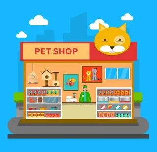 卡通在线商超矢量图片