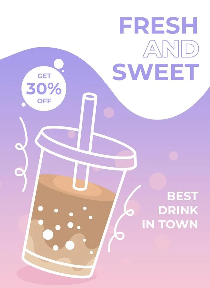 手绘 奶茶图片(2480x3508)psd模版下载