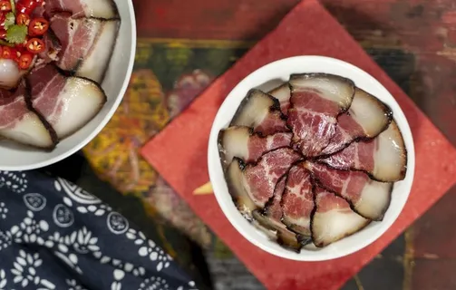 切片腊肉美食图片