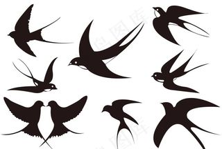 燕子剪影图片