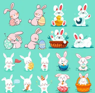 卡通矢量兔子图片