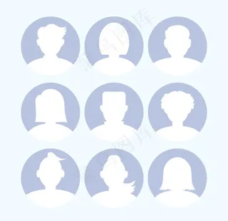 男女头像剪影图片