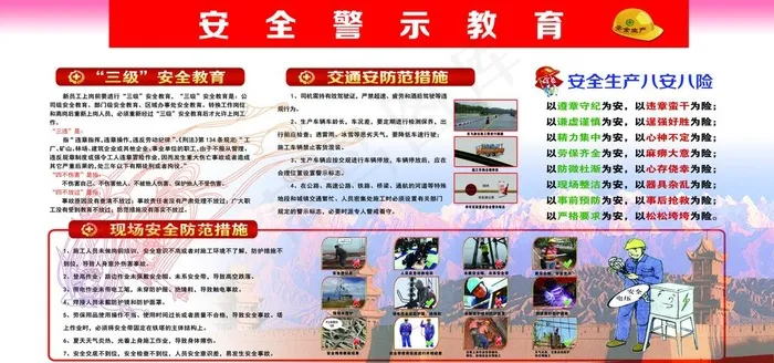 安全警示教育图片(7200X3600(DPI:76))psd模版下载