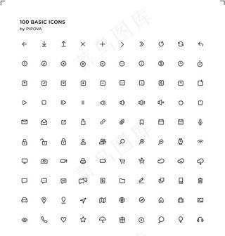100电脑手机常用基础图标图片
