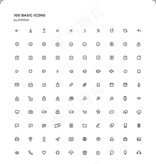 100电脑手机常用基础图标图片