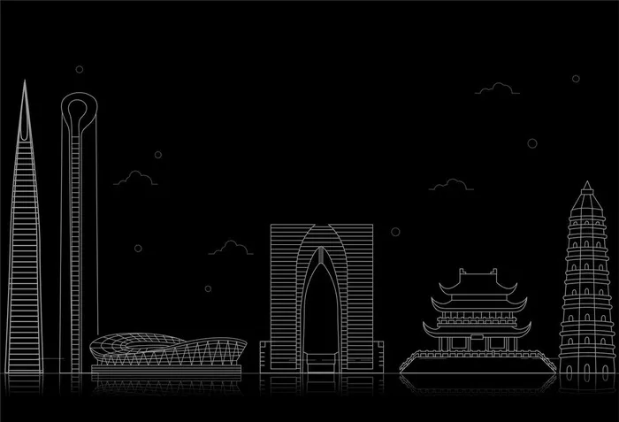 苏州地标建筑图片ai矢量模版下载