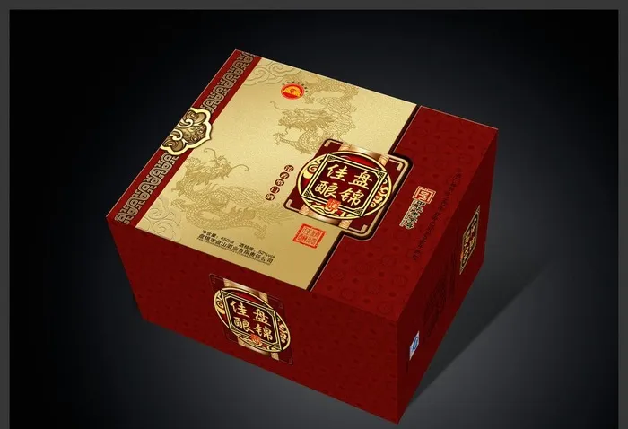 盘锦佳酿酒包装展开图片(6850x6555)psd模版下载
