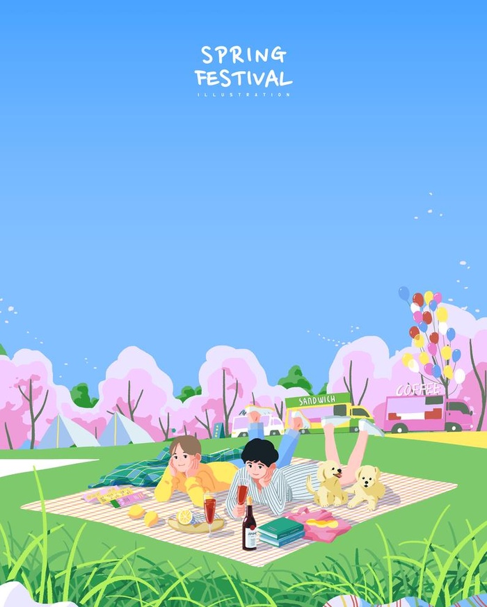 春天插画图片