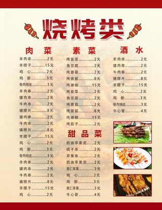 烧烤菜单图片