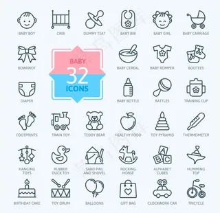 矢量线性儿童幼儿图标ICON图片