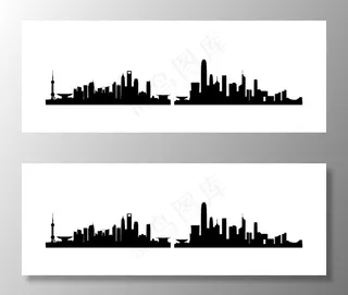 上海城市矢量剪影图片