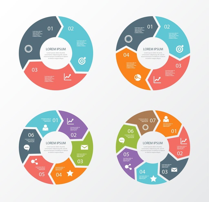 环形数据图矢量图图片