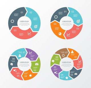 环形数据图矢量图图片