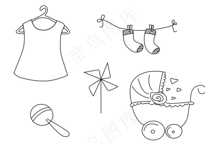 简笔画图片cdr矢量模版下载