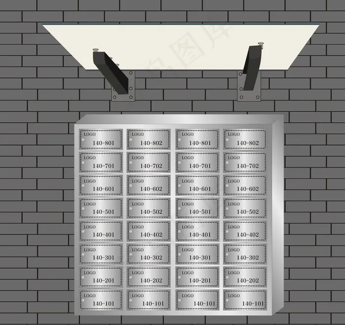 信报箱雨棚效果图图片ai矢量模版下载