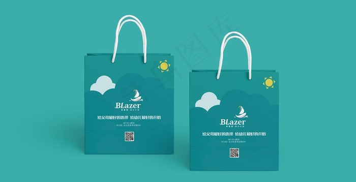 培训机构卡通手提袋含样机图片