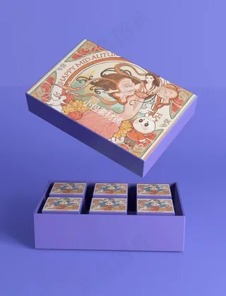 月饼包装样机图片