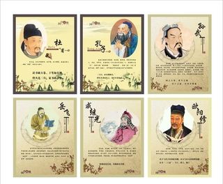 古代名人展板图片