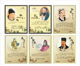 古代名人展板图片